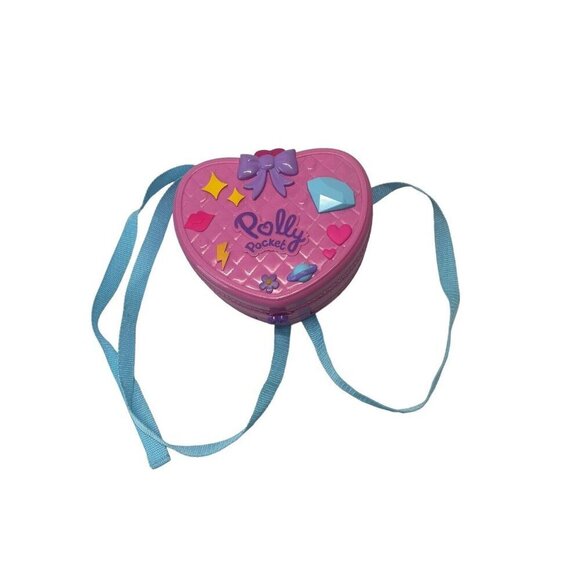 Polly Pocket Tiny Is Mighty Theme Park Backpack Pink Heart Carry Case Kids Toy - Picture 2 of 7